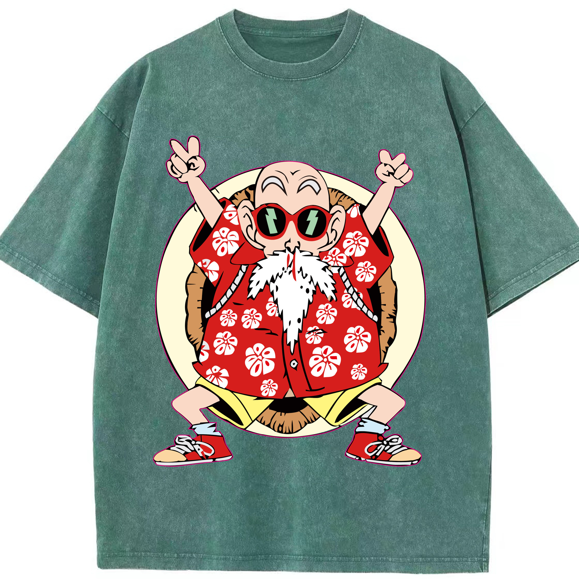 （画像用） ドラゴンボール 亀仙人（かめせんにん） DRAGON BALL Master Roshi Kame Sennin 綿100% ヴィンテージ風 半袖Tシャツ（フロントプリント）